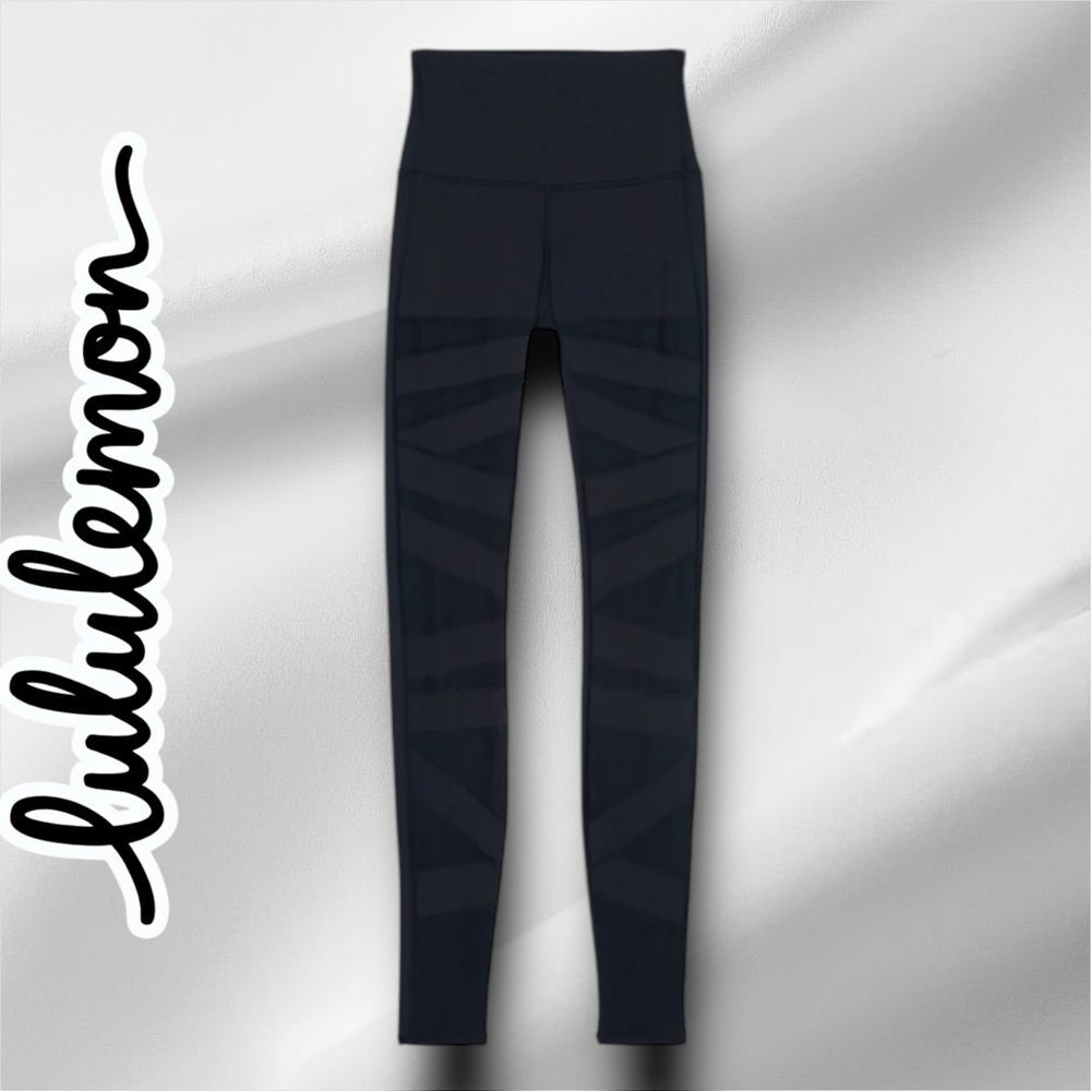 Preowned Lululemon Women's Wander Under High Rise Mesh Cutout leggings 4